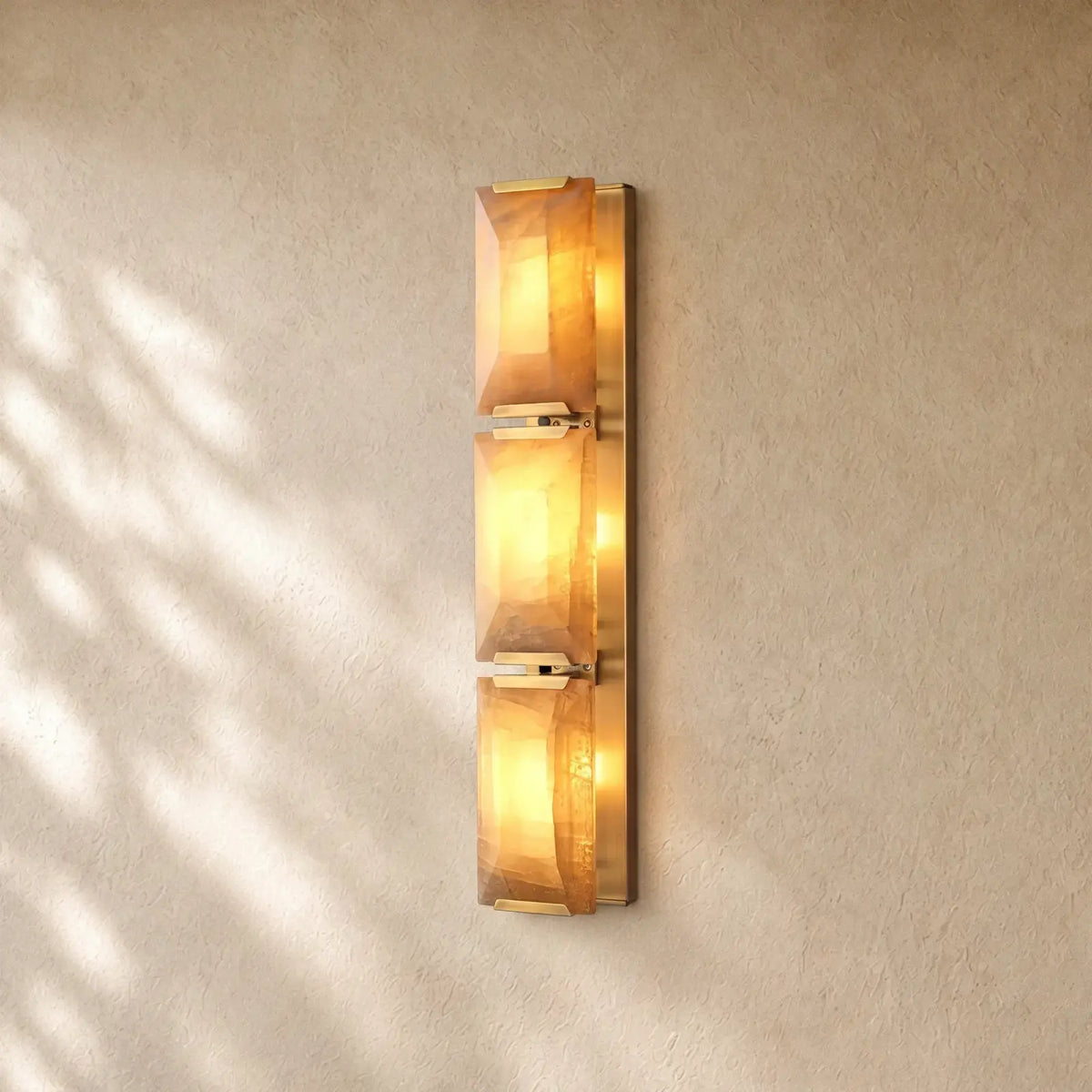 Hartley Alabaster Triple Sconce - Brass