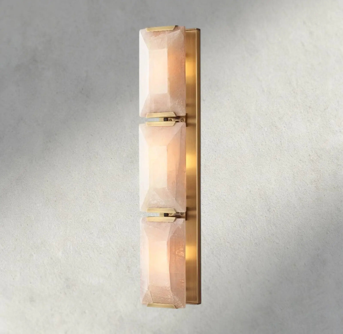 Hartley Alabaster Triple Sconce - Brass - wall sconce