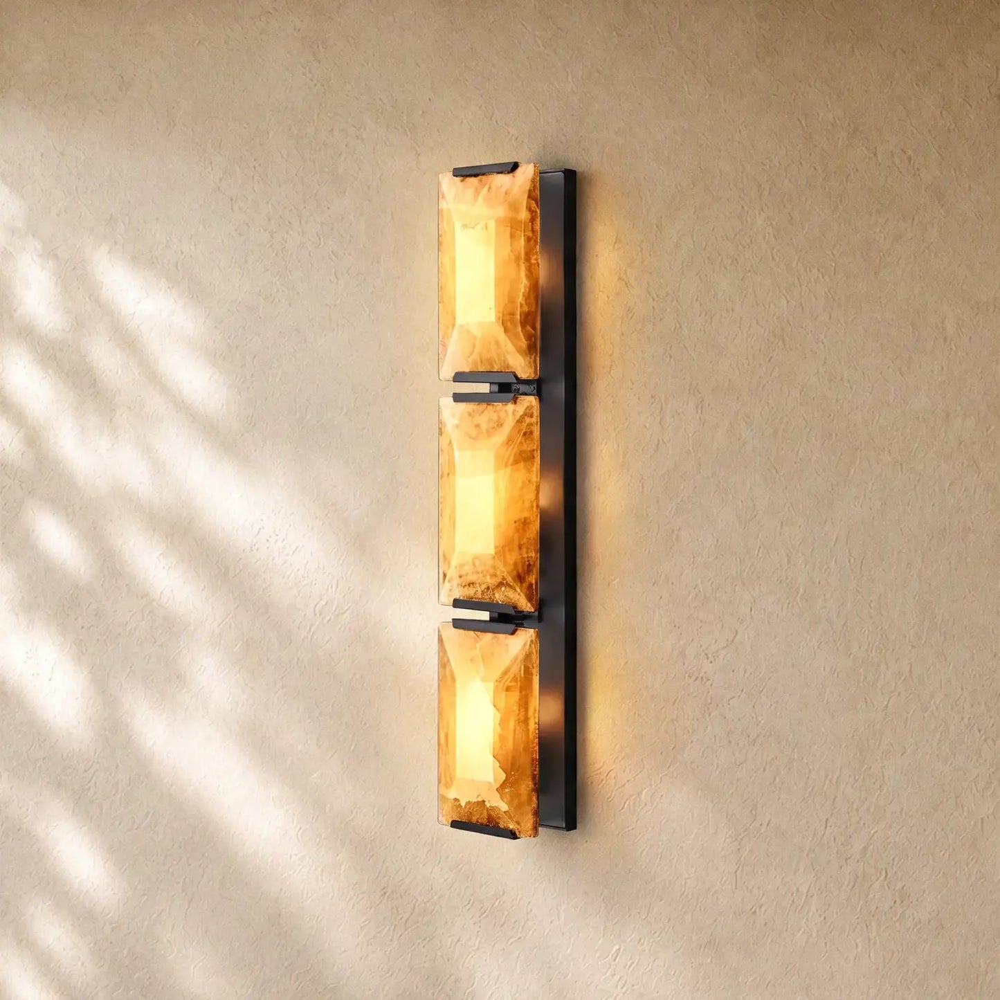 Hartley Alabaster Triple Sconce - Bronze