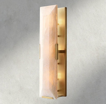 Hartley Alabaster Linear Sconce - Brass - wall sconce