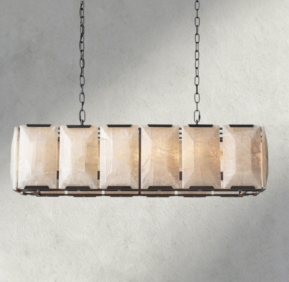 Hartley Alabaster Rectangular Chandelier 42’’ 54’’ 62’’ 74’’ - 42’’ / Bronze - chandelier