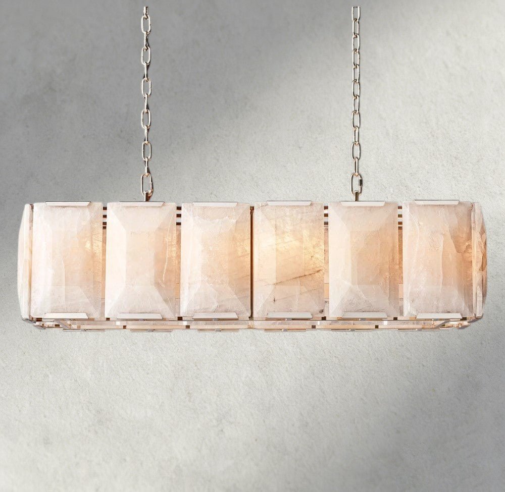 Hartley Alabaster Rectangular Chandelier 42’’ 54’’ 62’’ 74’’ - 42’’ / Nickle - chandelier