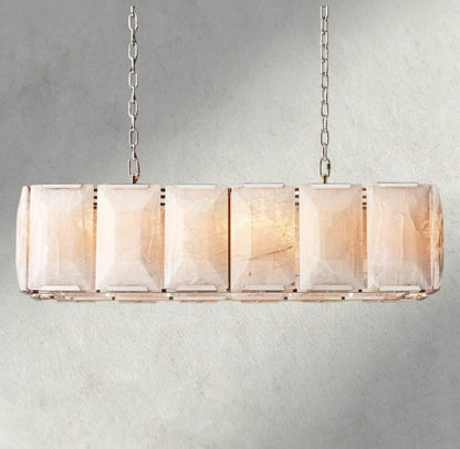 Hartley Alabaster Rectangular Chandelier 42’’ 54’’ 62’’ 74’’ - 42’’ / Nickle - chandelier