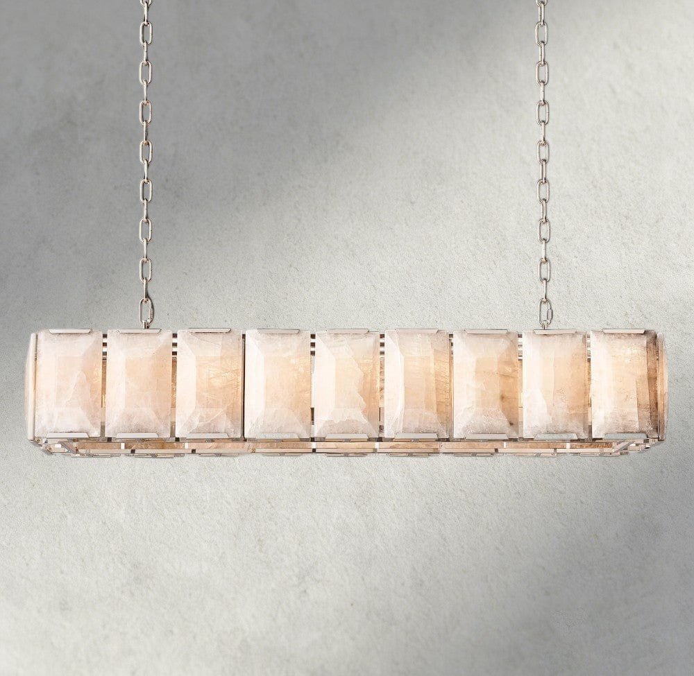 Hartley Alabaster Rectangular Chandelier 42’’ 54’’ 62’’ 74’’ - 62’’ / Nickle - chandelier