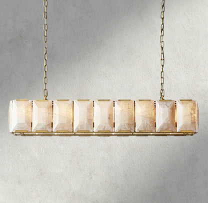 Hartley Alabaster Rectangular Chandelier 42’’ 54’’ 62’’ 74’’ - 62’’ / Brass - chandelier