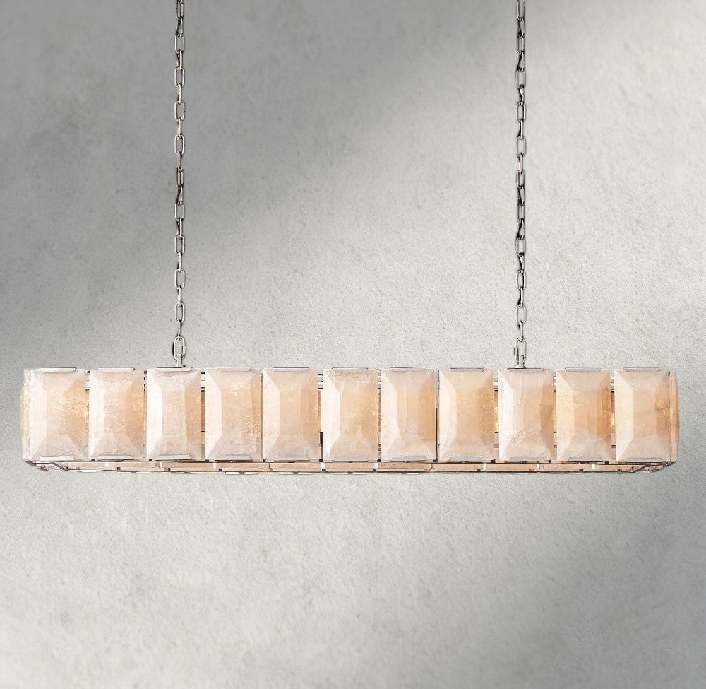 Hartley Alabaster Rectangular Chandelier 42’’ 54’’ 62’’ 74’’ - 74’’ / Nickle - chandelier