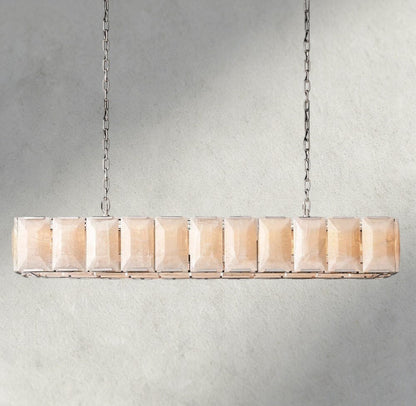 Hartley Alabaster Rectangular Chandelier 42’’ 54’’ 62’’ 74’’ - 74’’ / Nickle - chandelier