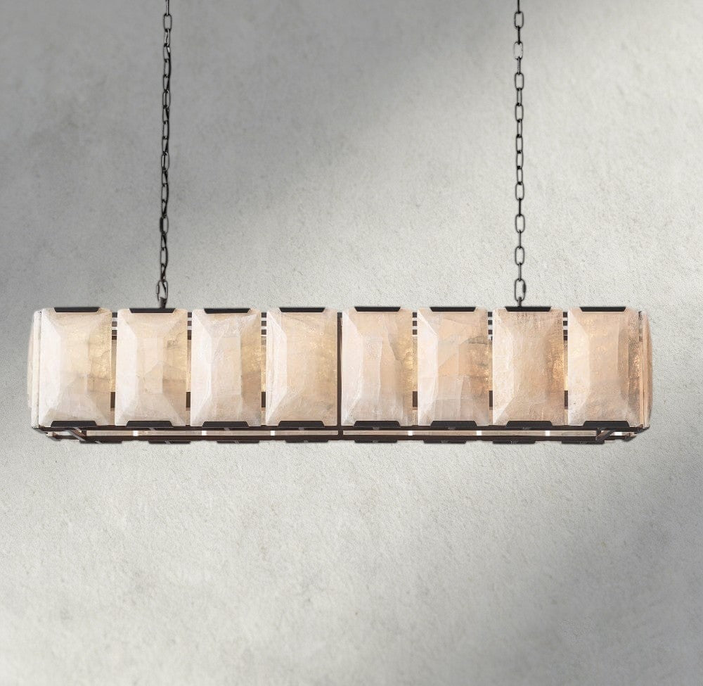 Hartley Alabaster Rectangular Chandelier 42’’ 54’’ 62’’ 74’’ - 54’’ / Bronze - chandelier