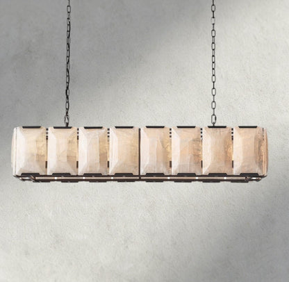 Hartley Alabaster Rectangular Chandelier 42’’ 54’’ 62’’ 74’’ - 54’’ / Bronze - chandelier
