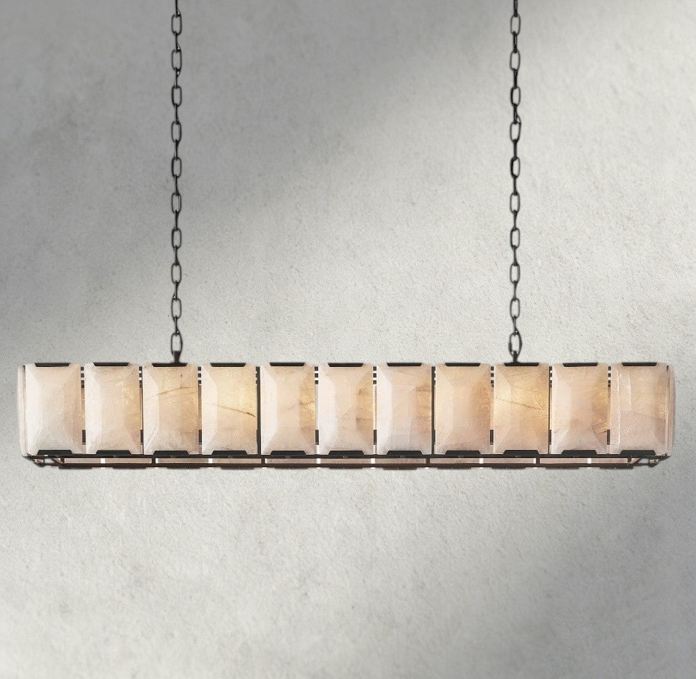 Hartley Alabaster Rectangular Chandelier 42’’ 54’’ 62’’ 74’’ - 74’’ / Bronze - chandelier