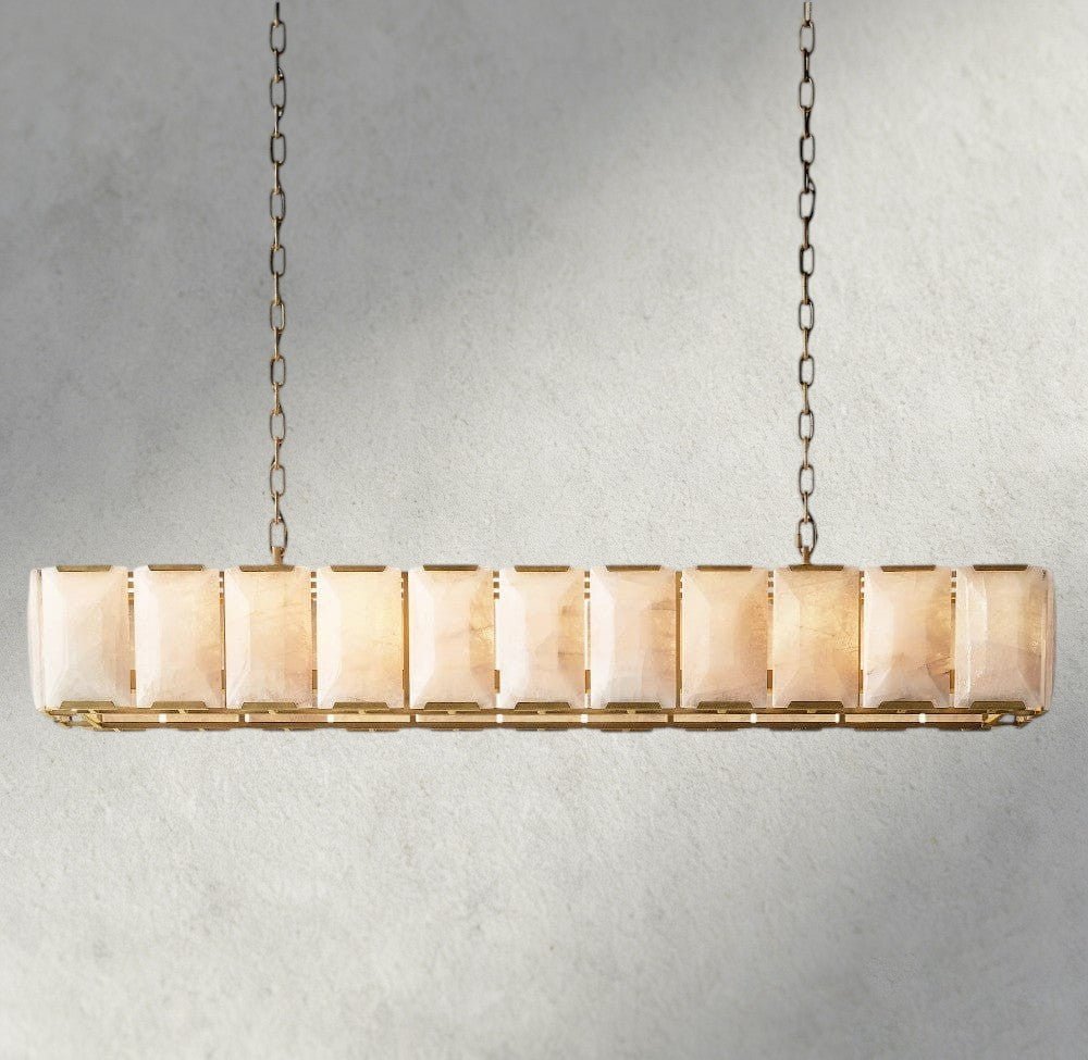 Hartley Alabaster Rectangular Chandelier 42’’ 54’’ 62’’ 74’’ - 74’’ / Brass - chandelier