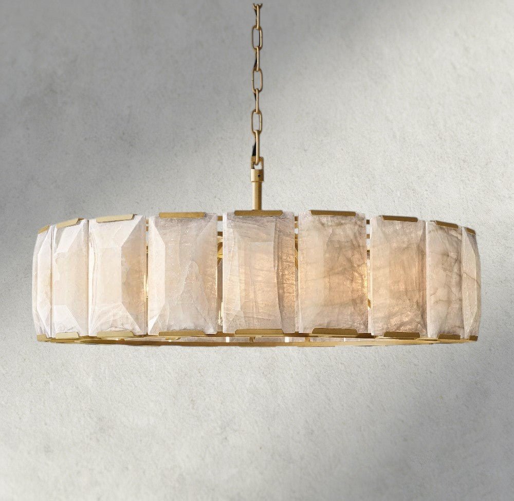 Hartley Alabaster Round Chandelier 19’’ 31’’ 43’’ 60’’ - 43’’ / Brass - chandelier