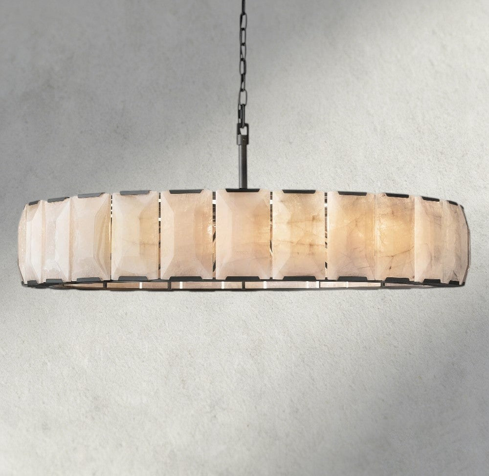 Hartley Alabaster Round Chandelier 19’’ 31’’ 43’’ 60’’ - 60’’ / Bronze - chandelier