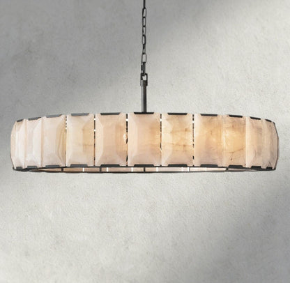 Hartley Alabaster Round Chandelier 19’’ 31’’ 43’’ 60’’ - 60’’ / Bronze - chandelier