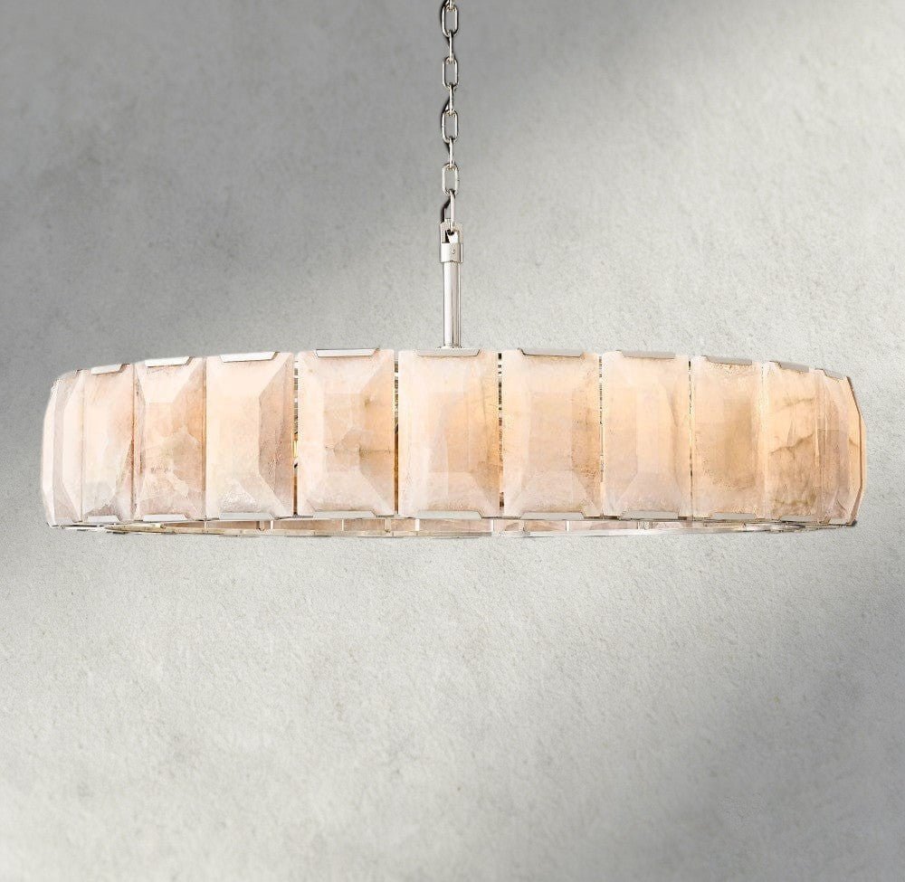 Hartley Alabaster Round Chandelier 19’’ 31’’ 43’’ 60’’ - 60’’ / Nickle - chandelier
