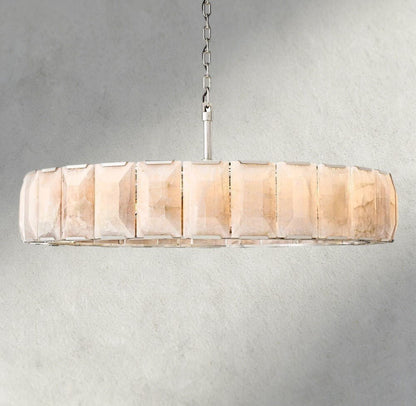 Hartley Alabaster Round Chandelier 19’’ 31’’ 43’’ 60’’ - 60’’ / Nickle - chandelier