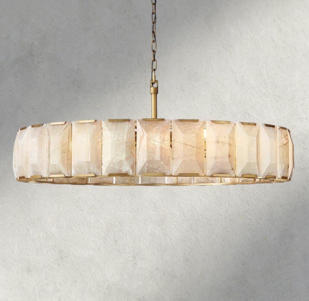 Hartley Alabaster Round Chandelier 19’’ 31’’ 43’’ 60’’ - 60’’ / Brass - chandelier