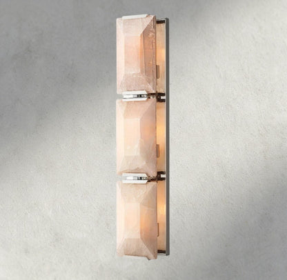 Hartley Alabaster Triple Sconce - Nickle - wall sconce