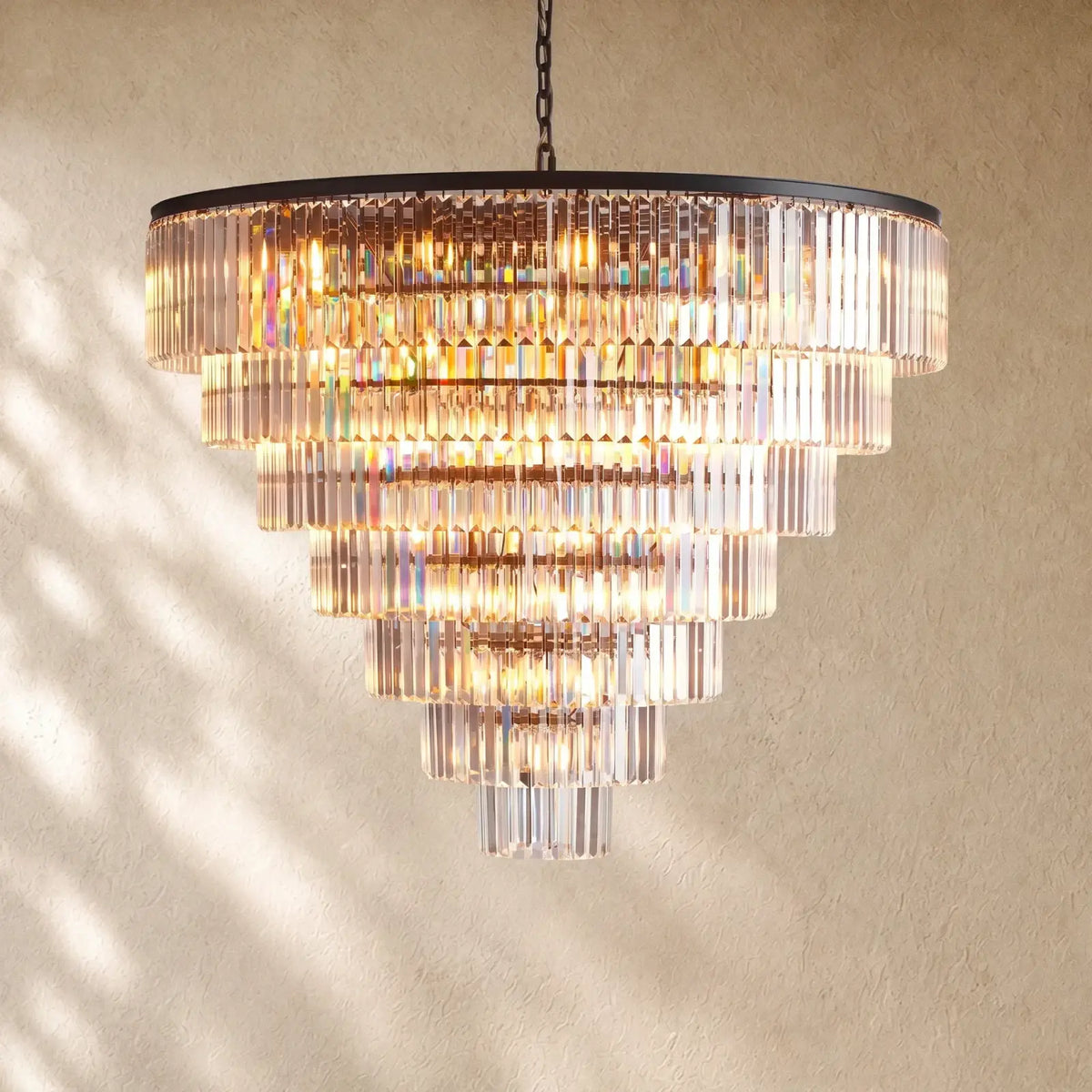 Leylend Tiered Round Chandelier - 7-Tier 60’’ W / Black