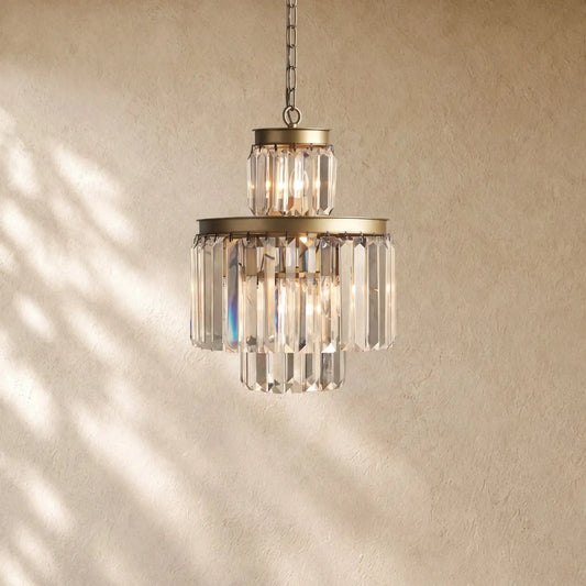 Leylend Tiered Round Chandelier Lighting - 6-Light 15’’ / Antique Brass