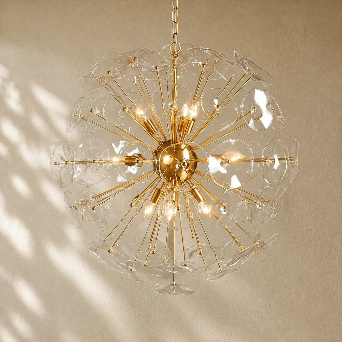 Lili Round Chandelier - Brass / 10 Light