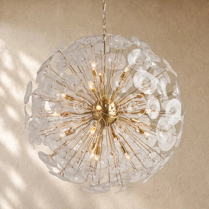 Lili Round Chandelier - Brass / 19 Light