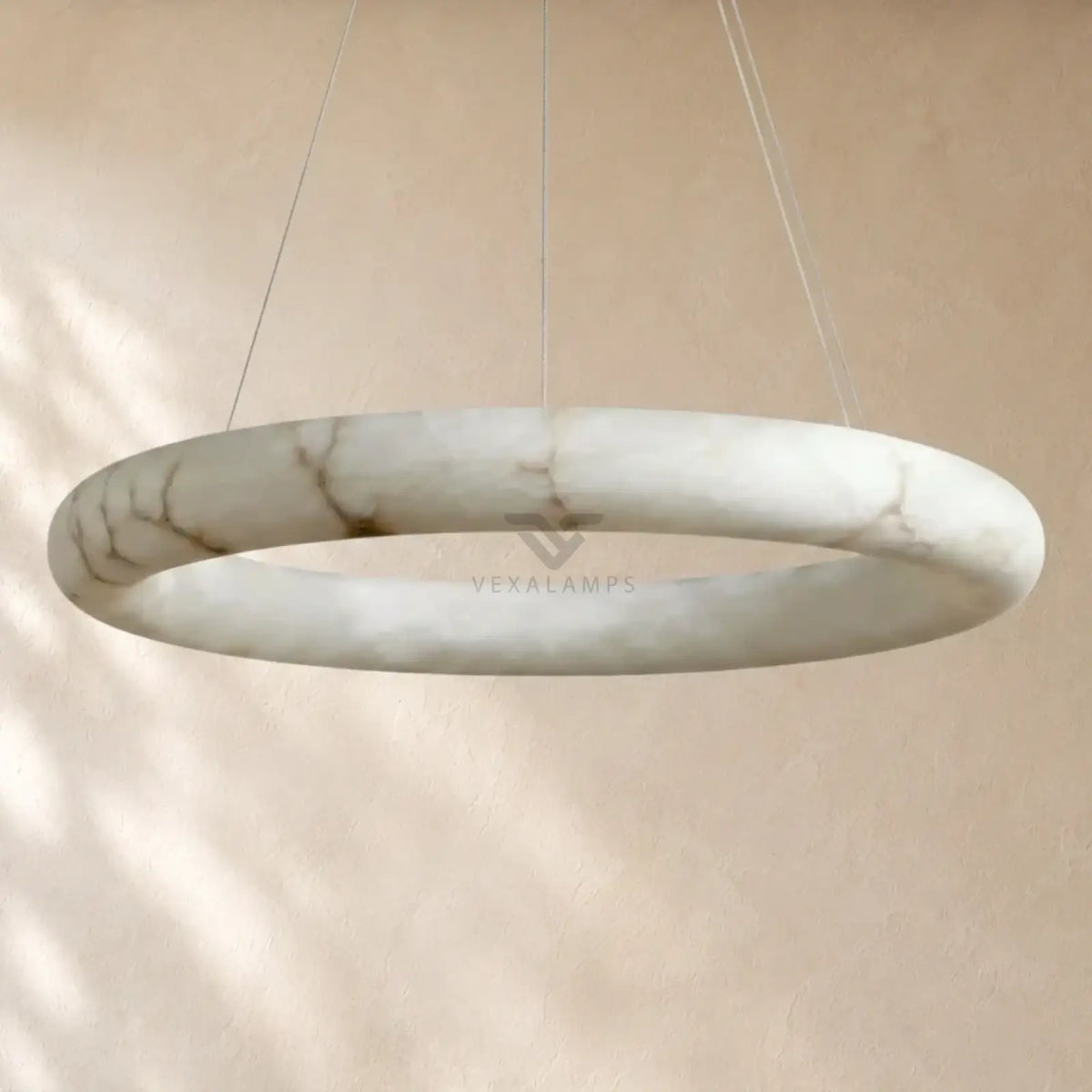 Livage Lisse Round Chandelier with Alabaster Shade