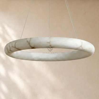 Livage Lisse Round Chandelier with Alabaster Shade