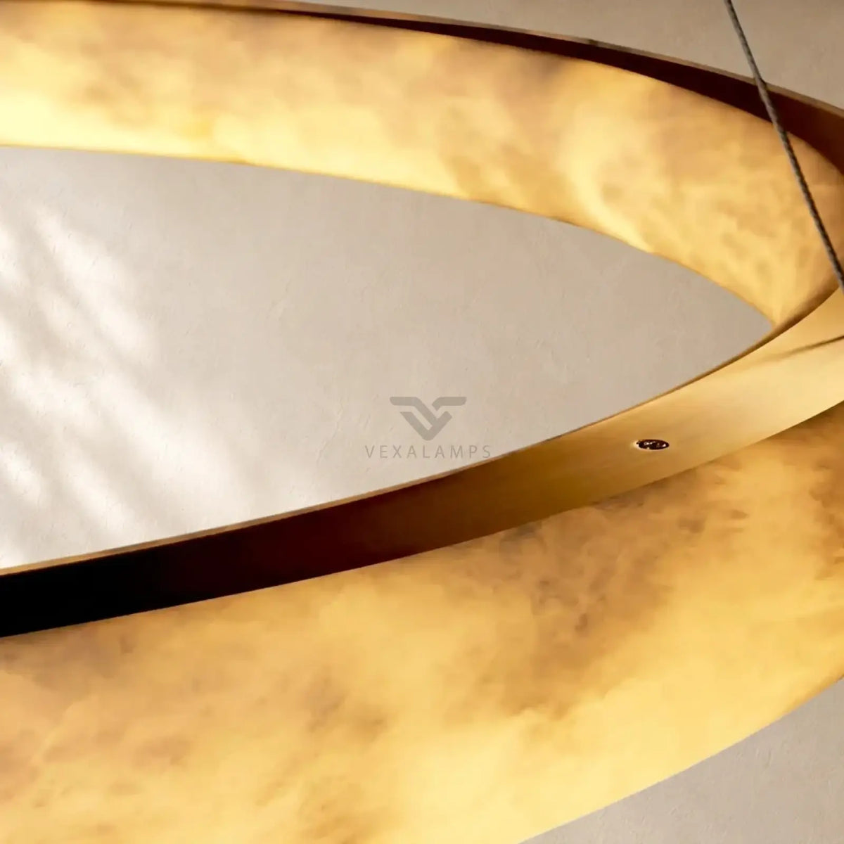 Livage Lisse Round Chandelier with Alabaster Shade
