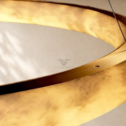 Livage Lisse Round Chandelier with Alabaster Shade