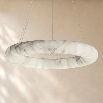 Livage Lisse Round Chandelier with Alabaster Shade