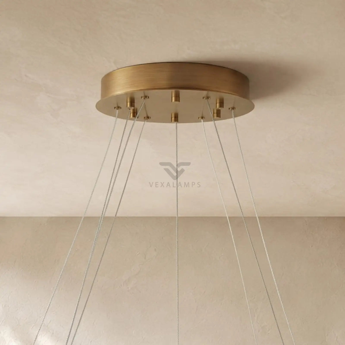 Livage Lisse Round Chandelier with Alabaster Shade
