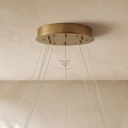 Livage Lisse Round Chandelier with Alabaster Shade