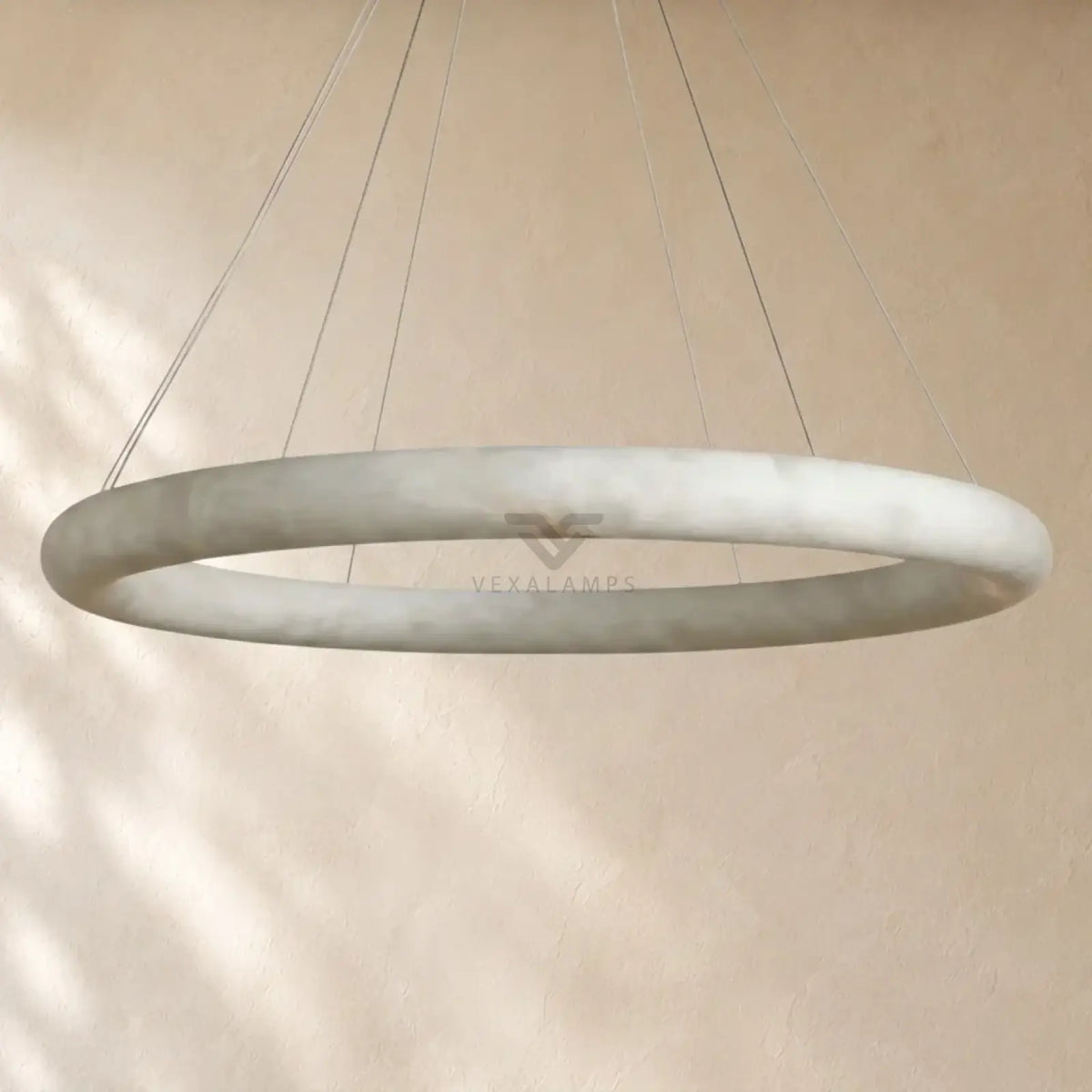 Livage Lisse Round Chandelier with Alabaster Shade