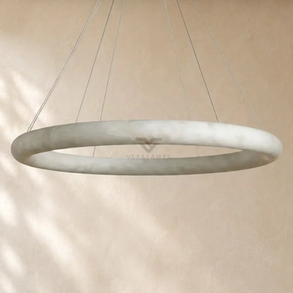 Livage Lisse Round Chandelier with Alabaster Shade