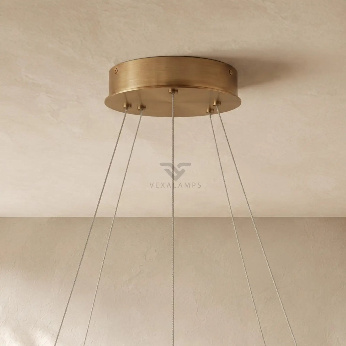 Livage Lisse Round Chandelier with Alabaster Shade