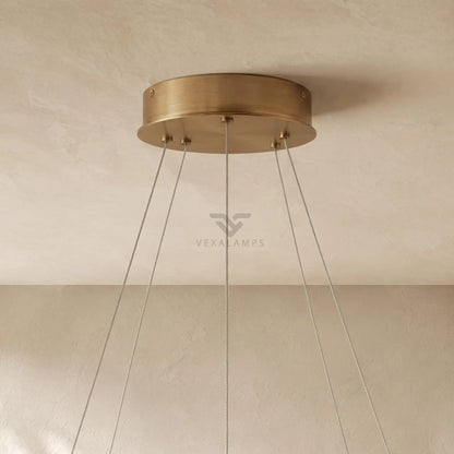 Livage Lisse Round Chandelier with Alabaster Shade