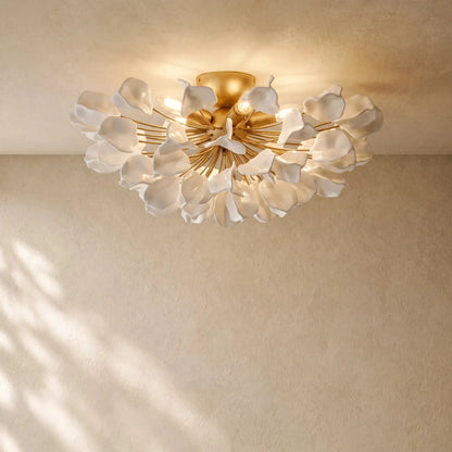 Lunarian Flush Mount - Brass / Ivory