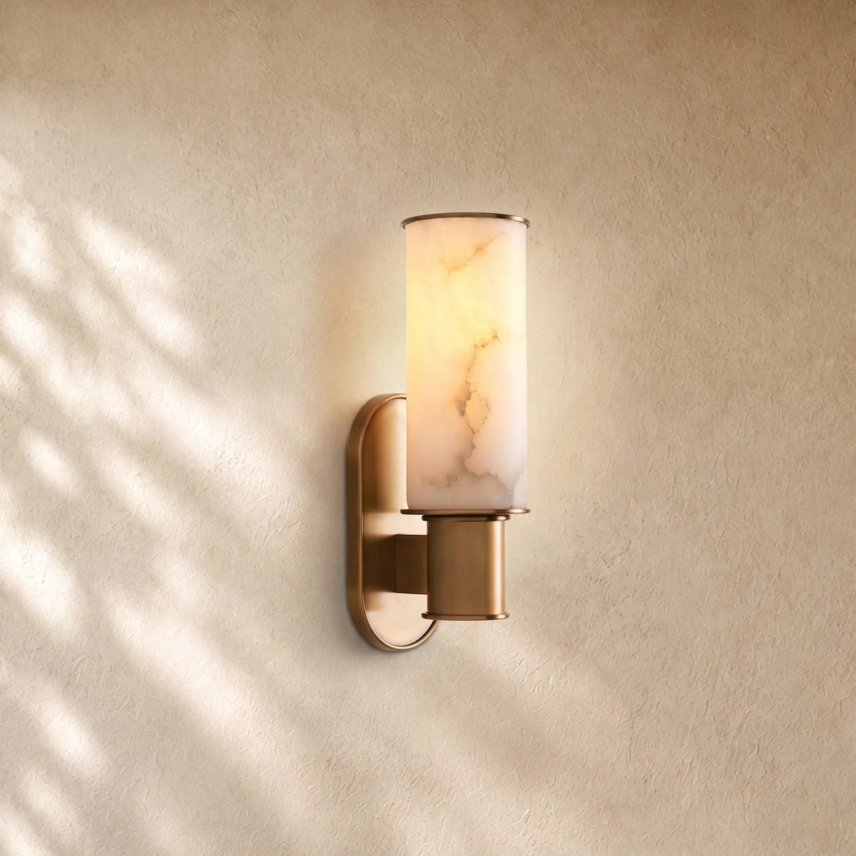Harlins Alabaster Wall Sconce - Brass