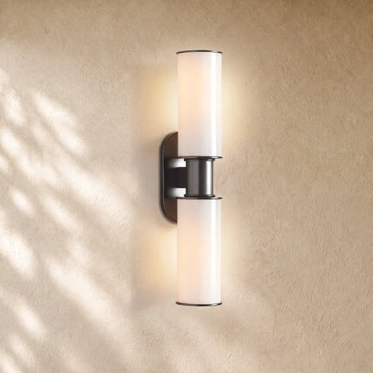 Harlins Modern Milk Glass 2-Light Wall Sconce - Black