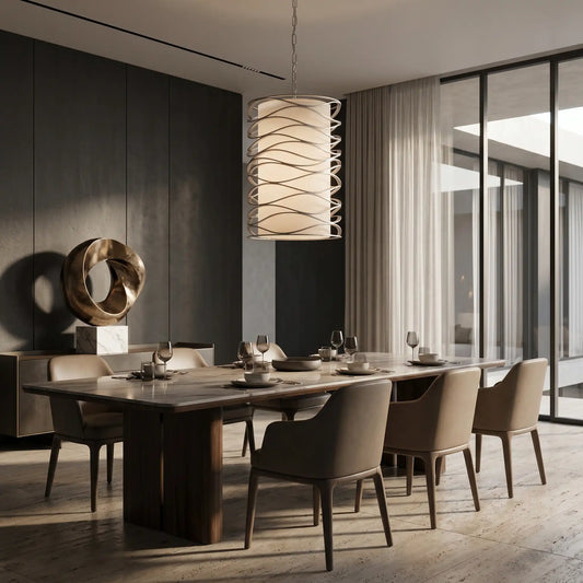 Modern Spiral Drum Pendant Light