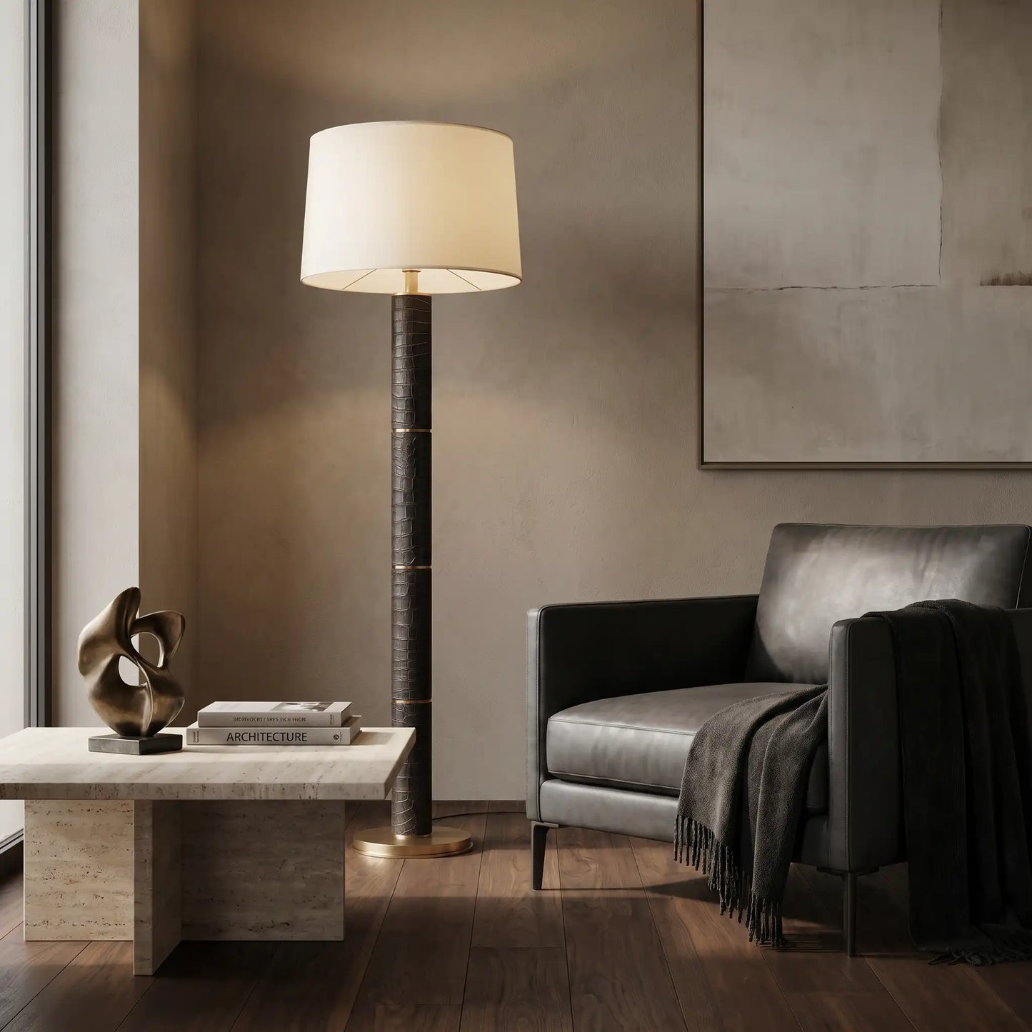 Modern Black Column Floor Lamp