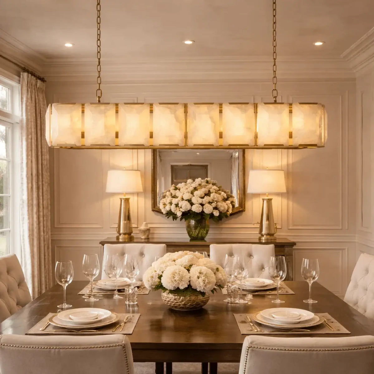 Marlow Alabaster Rectangular Chandelier