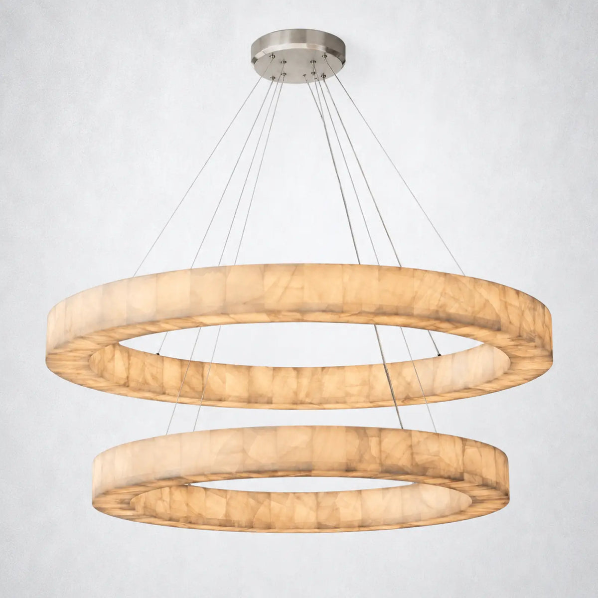 Marquise 2-Tier Round Chandelier 60’’ - Satin Nickel - Chandelier