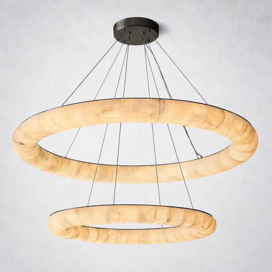 Marquise Lisa Two-Tiered Round Chandelier 61″ - Bronze - Chandelier