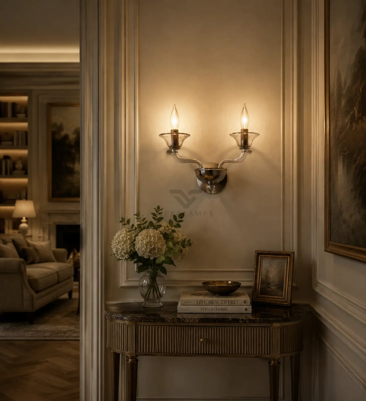 Mirellan Smoke Glass Double Sconce