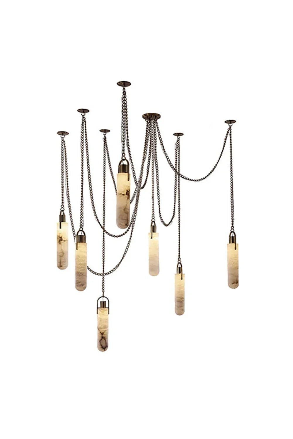 Multi-head Alabaster Cylindrical Chandelier - view 29 | vexalamps