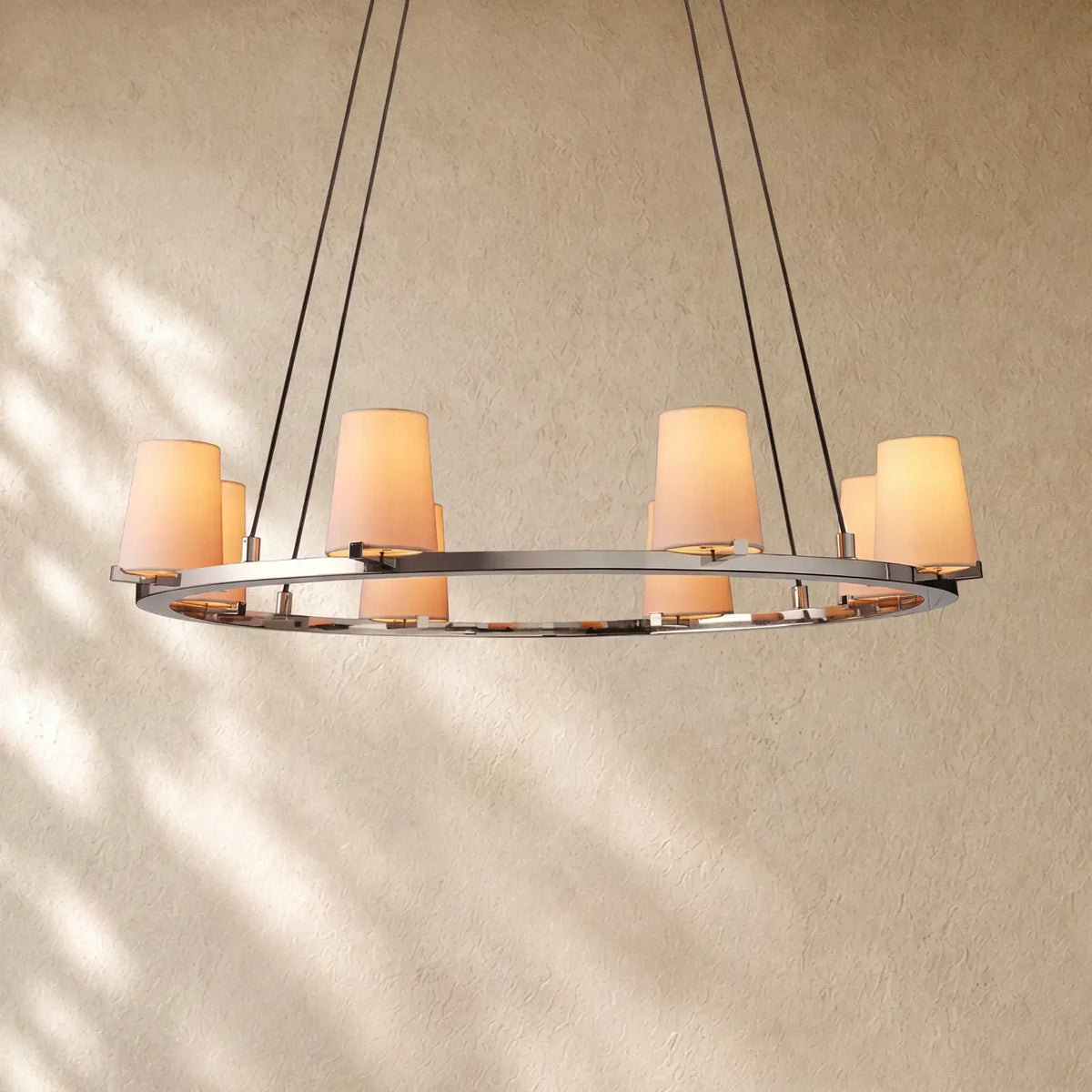 Pauillacia Fabric Shade Round Chandelier