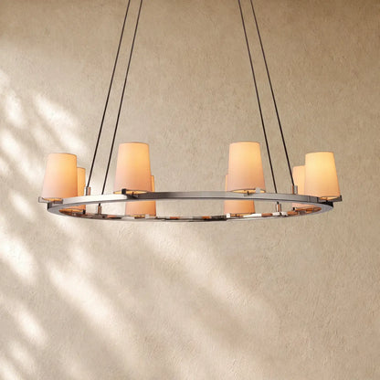 Pauillacia Fabric Shade Round Chandelier