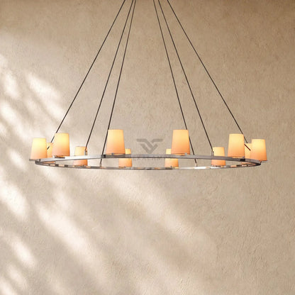 Pauillacia Fabric Shade Round Chandelier
